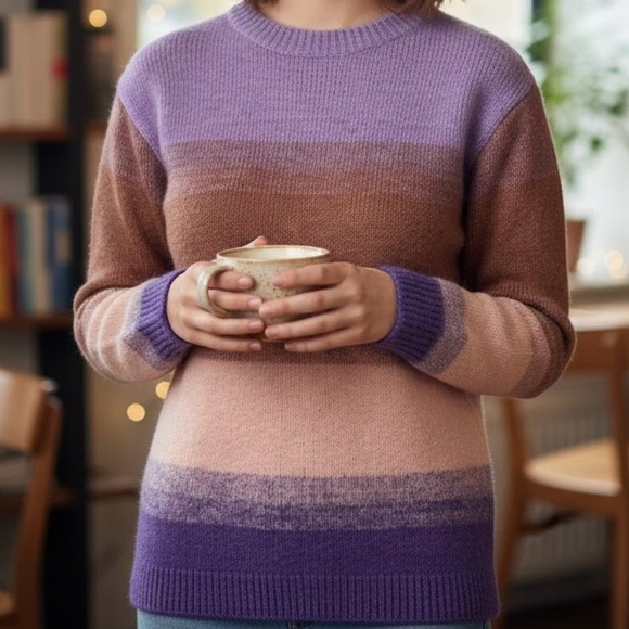 H&M Sweaters - H&M Pastel Ombre Soft Knit Sweater Softgirl Feminine Cozy Boho Cottagecore